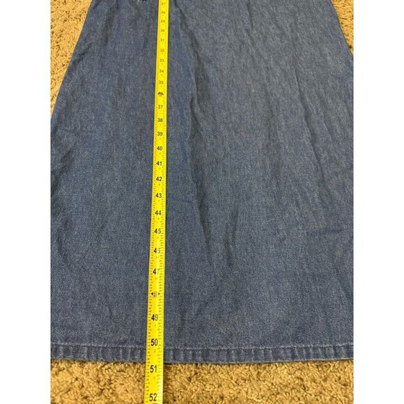 Vintage Denim Long Maxi Dress Sleeveless Cottagecore Prairie USA Made SMALL - Picture 6 of 6